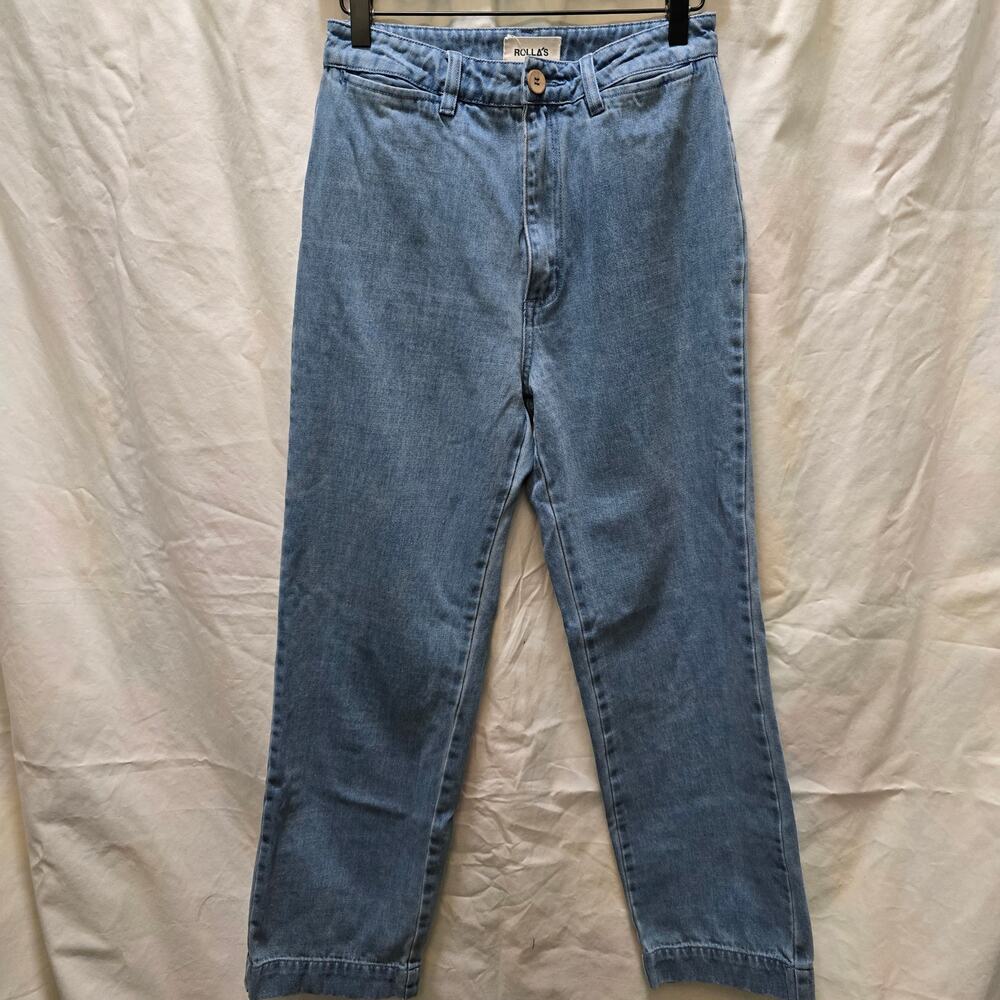 Rollas Slim Sailor Blue Cotton High Waisted Crop Jeans Size 27 Aussie 9